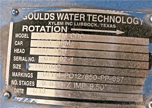 Lot Of (4) Goulds Quadna Model Vic-ftfm-cbo 5-stage Vertical Turbine Pumps)